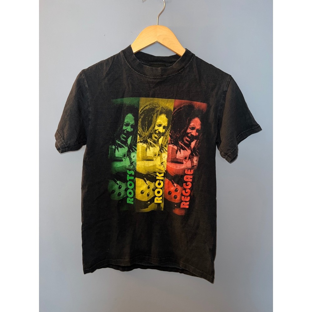 Zion Rootswear Bob Marley Roots Rock Reggae Graphic T-Shirt Black Small